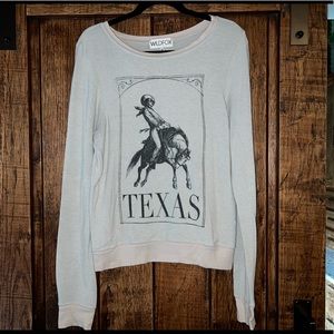 Rare Wildfox Texas Rodeo Cowboy Baggy Beach Jumper in Gray Size XS